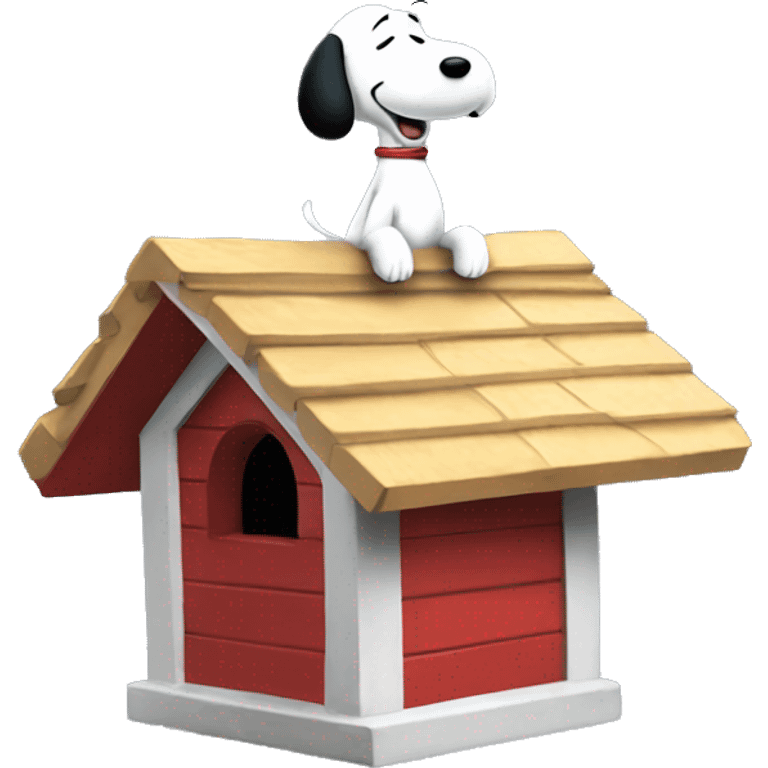 Snoopy on a dog house flying in the air emoji