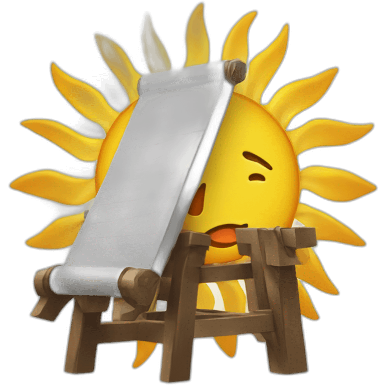 Sun in a guillotine emoji