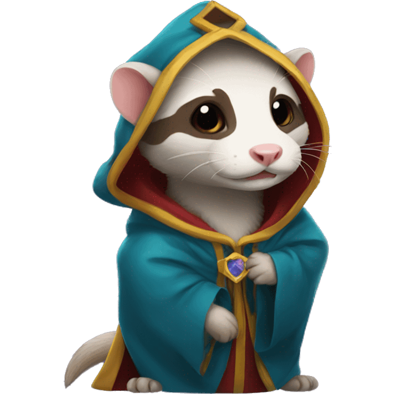 Ferret wearing a wizard cloak emoji