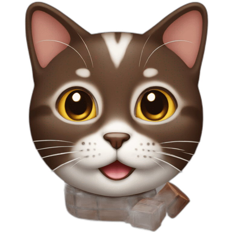 Un chat avec du chocolat emoji