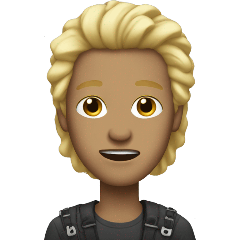 rock with blonde hair emoji