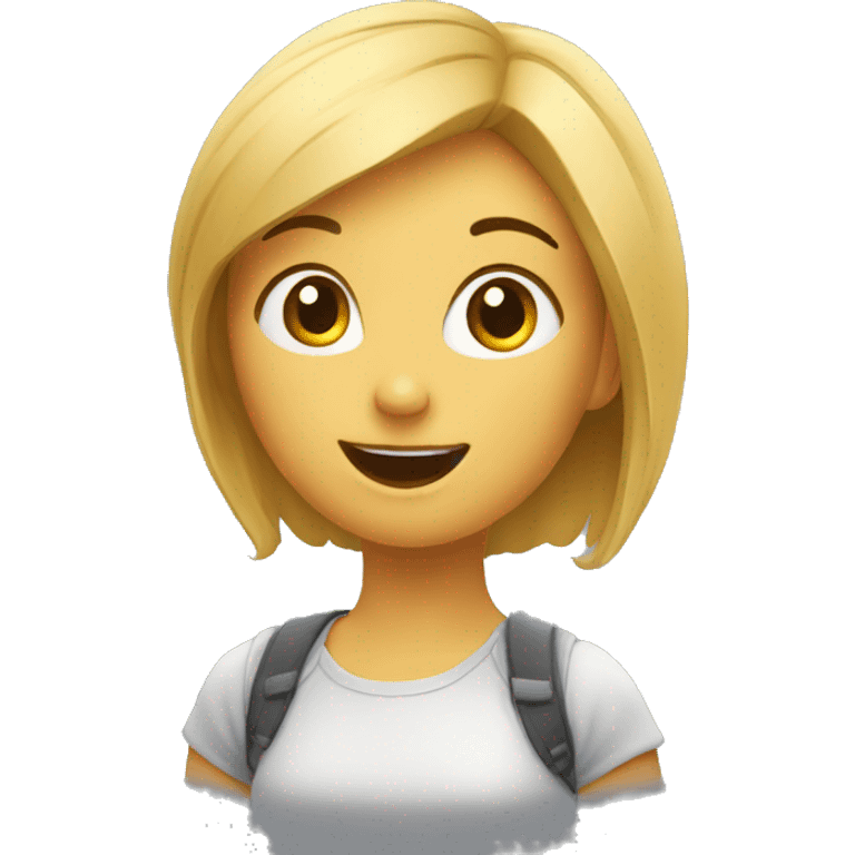 a girl with enthusiasm toward the web development emoji