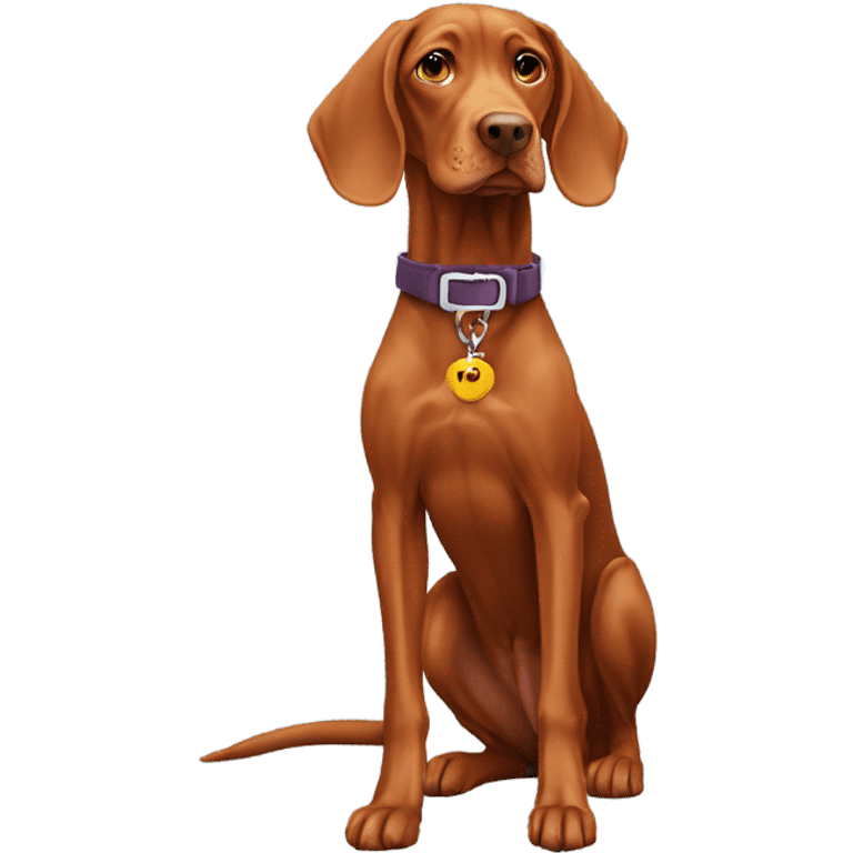 vizsla with dog collar, full body emoji