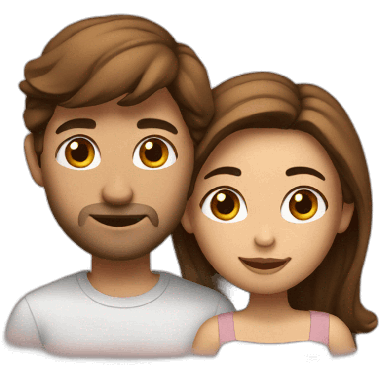 couple in love. She is with blende hair, but he is with brown hair emoji