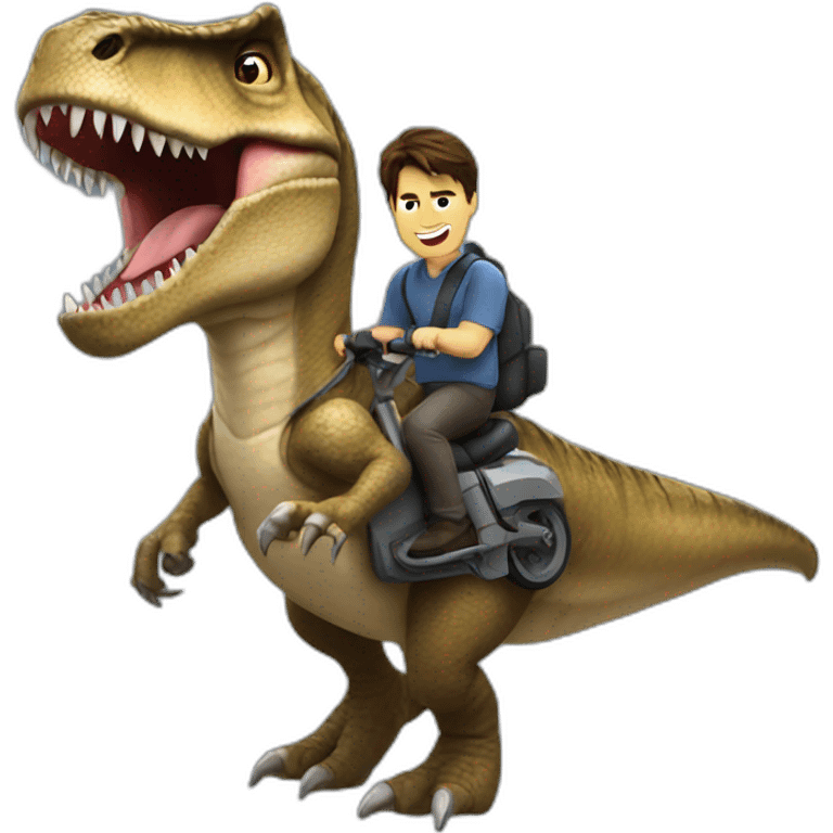 tom cruise riding a t-rex emoji