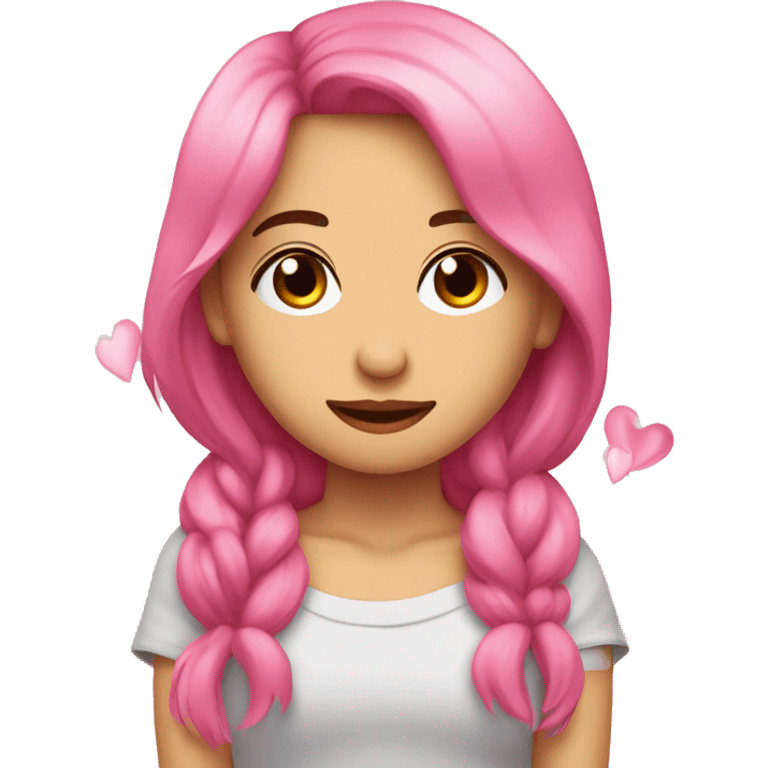 Piojo de cabello tierno y lindo con corazones rosa 🩷 emoji