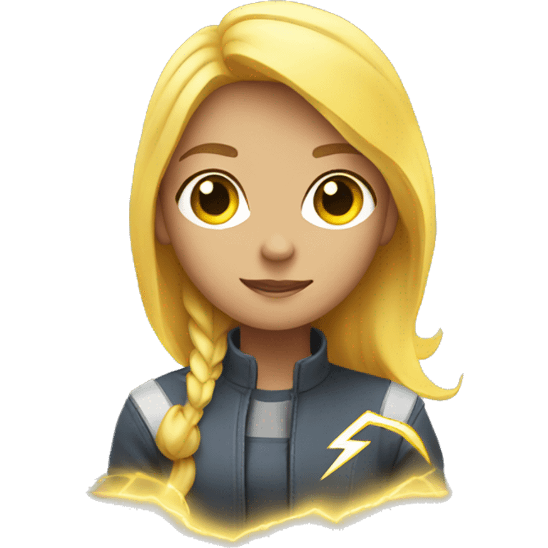 girl with lighting bolt on jet emoji