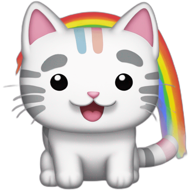 nyan cat with rainbows emoji