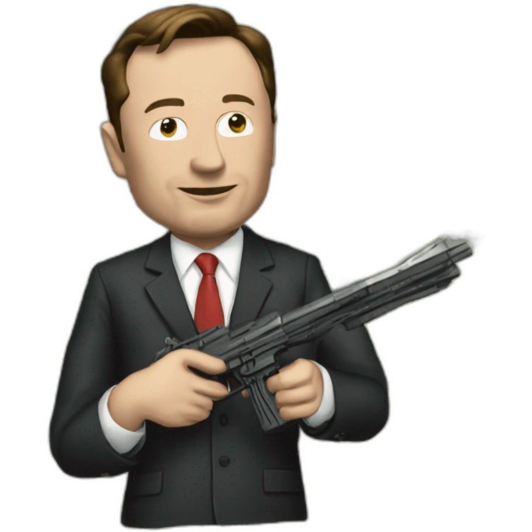 elonmusk the big boss with money and guns emoji