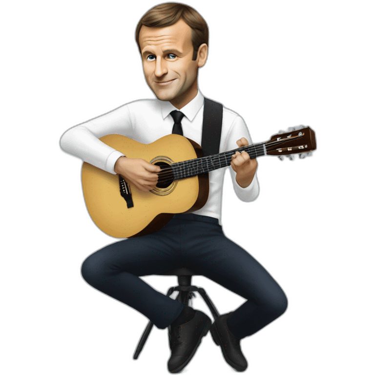 Emmanuel Macron plays the guitar emoji