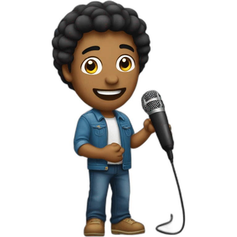 cantante con un micrófono emoji