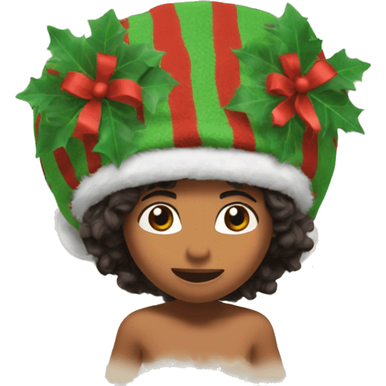 moana christmas hat open arms emoji