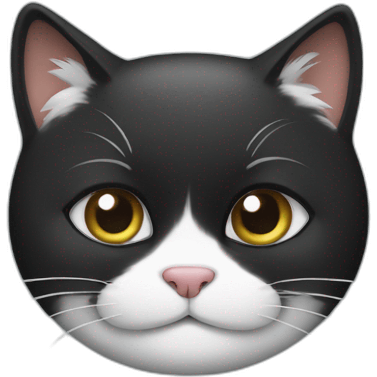 Black and white fat cat emoji