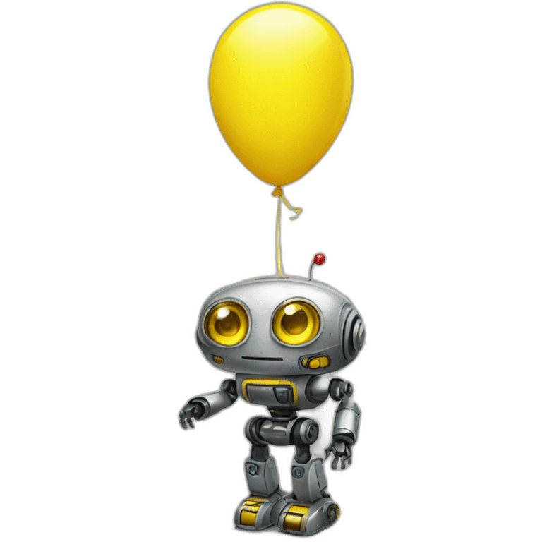 a mix of a robot and a yellow balloon emoji