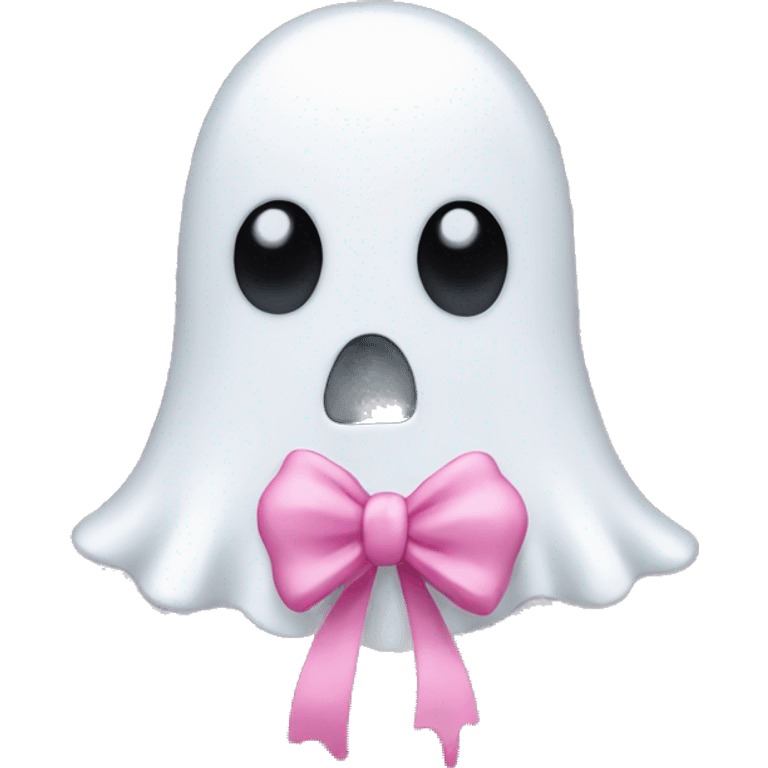 ghost with a pink bow emoji