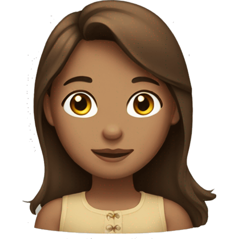 Girl with brown hair and a brown horse emoji