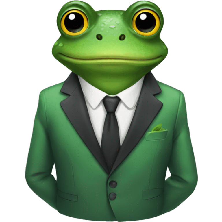 Frog in a suit emoji