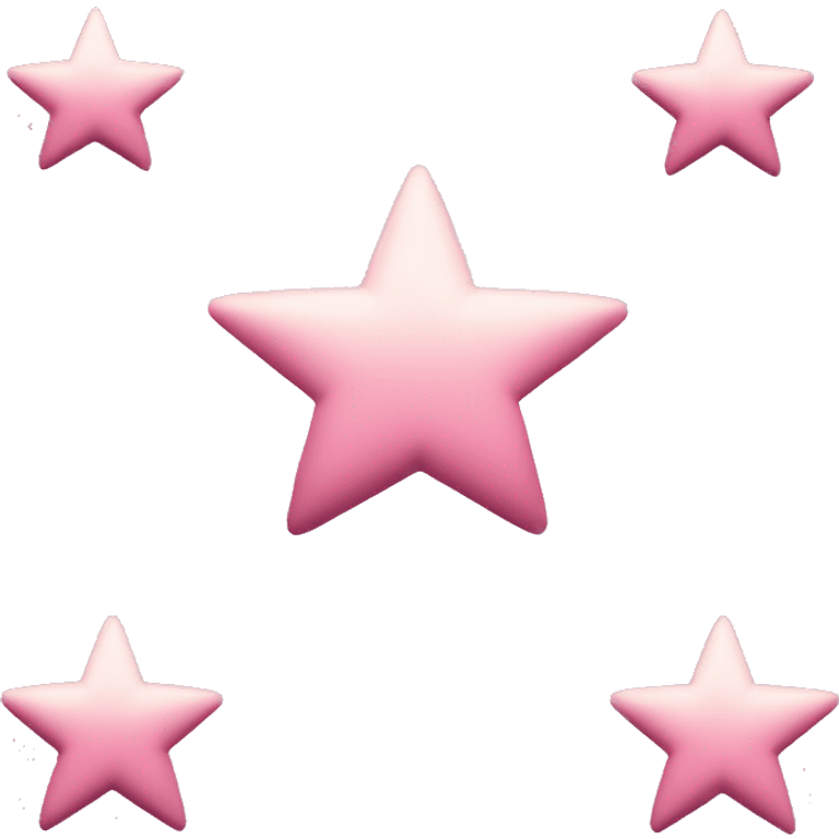 Three small pink , 4-pointed stars grouped together. The stars have a slightly elongated shape, giving them a twinkling effect. They vary in size, with the largest star in the center and two smaller stars on either side.  emoji