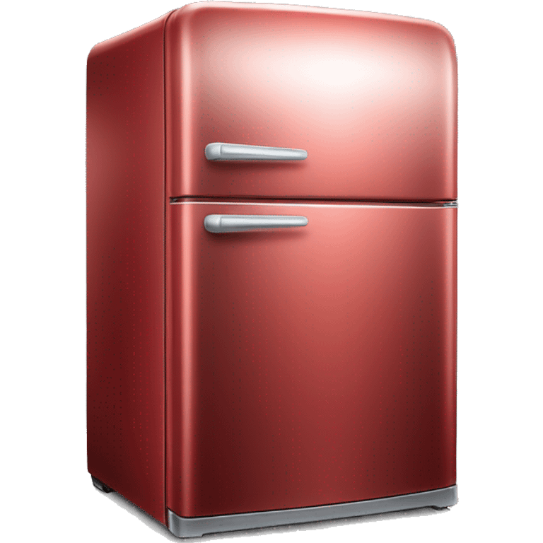 Realistic metallic red fridge isolated.  emoji