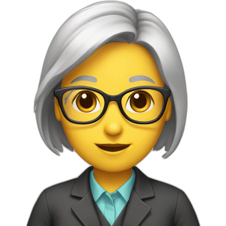 A female rabbit as a female professor emoji