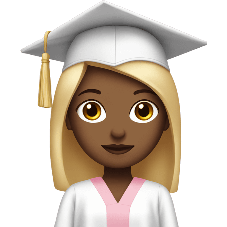 White Girl wearing baby pink graduation gown emoji