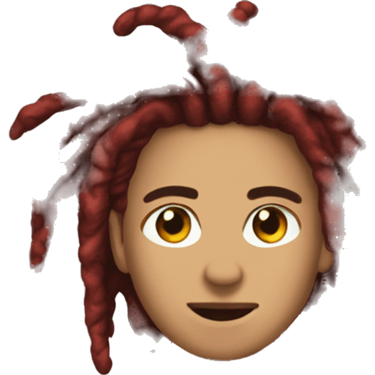 red dreadlocks short si de emoji