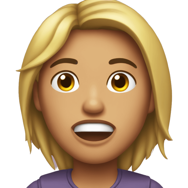 Chica mordiendo su dedo emoji