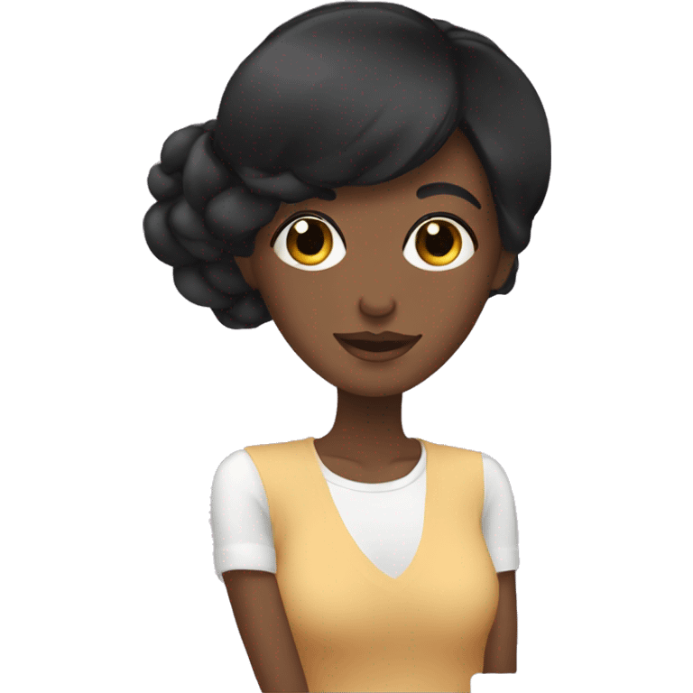 Woman with black hair doing skincare routine emoji