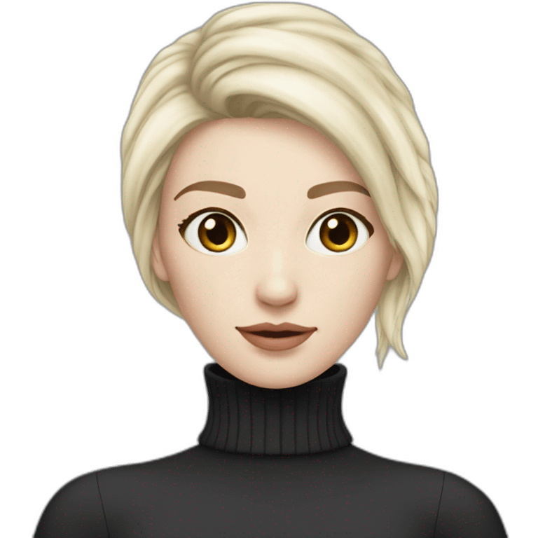 pale skin beatifull woman turtleneck emoji