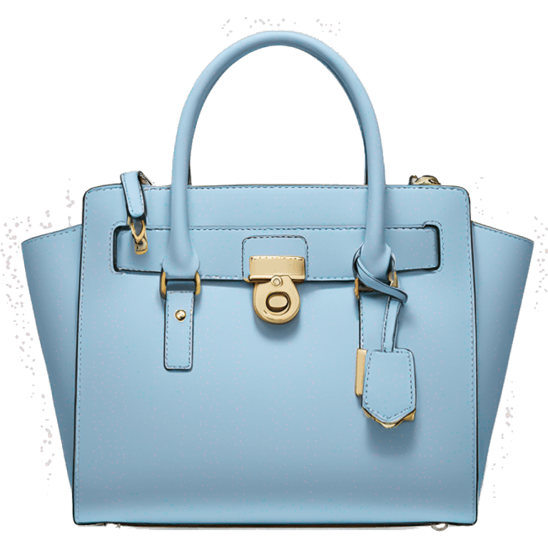 Realistic pastel blue michael kors satchel purse.  emoji