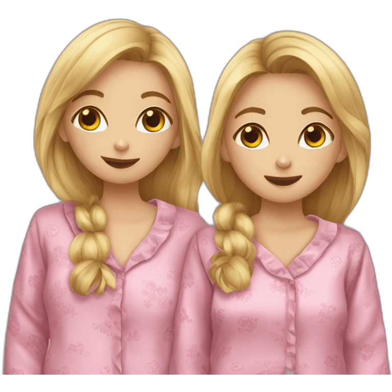 Deux filles en pyjama emoji