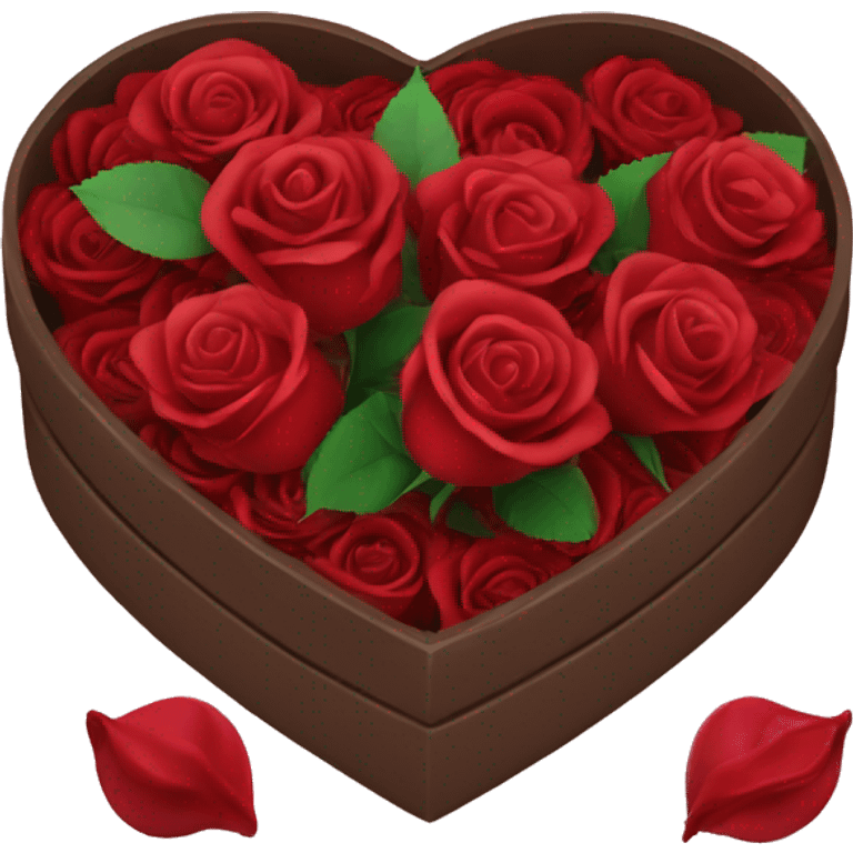 roses and chocolate in a heart box emoji