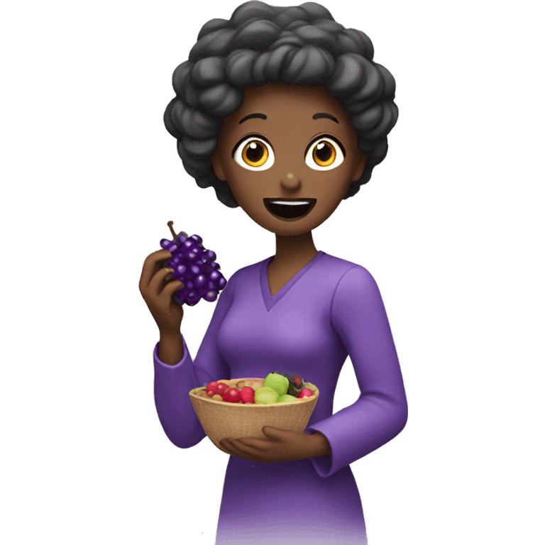 Lady eating purple fruit emoji