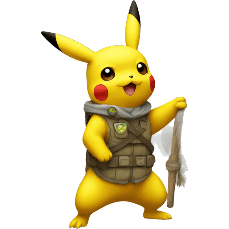 pikachu with a raid flag emoji