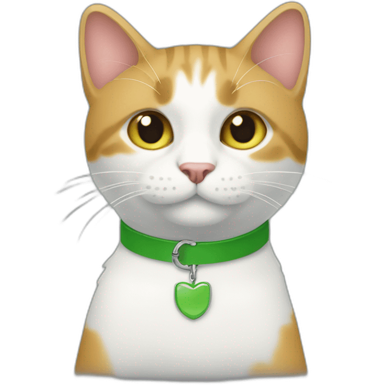 gato rayado usando un collar verde emoji