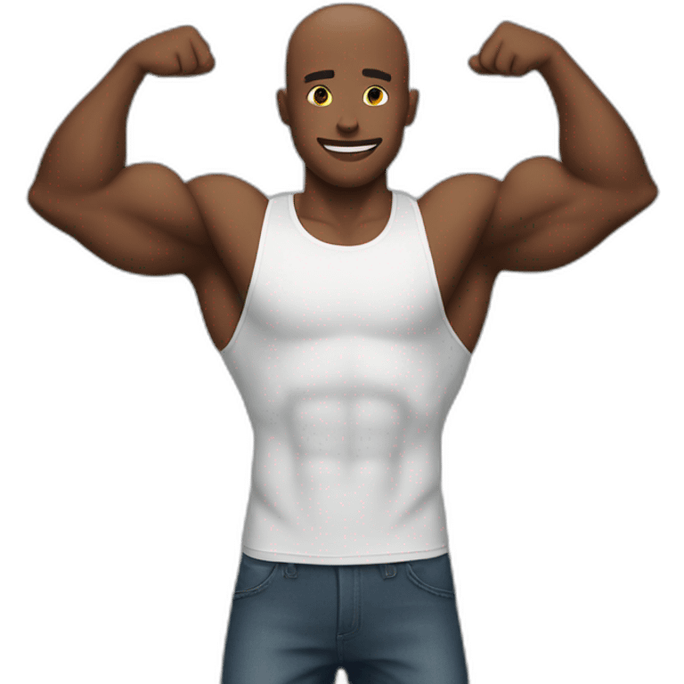 Guy flexing arms emoji