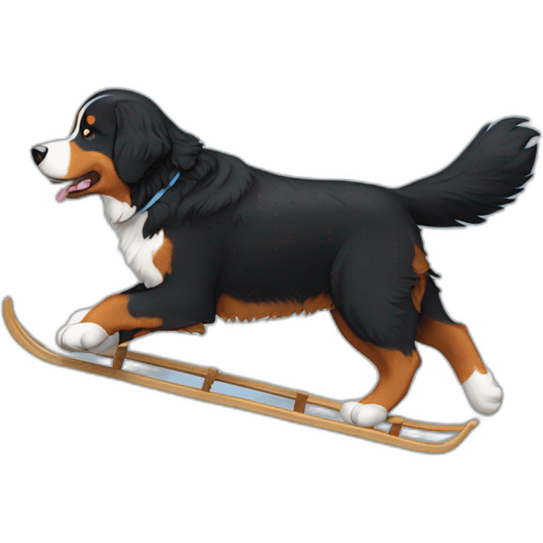 bernese mountain dog sledging emoji