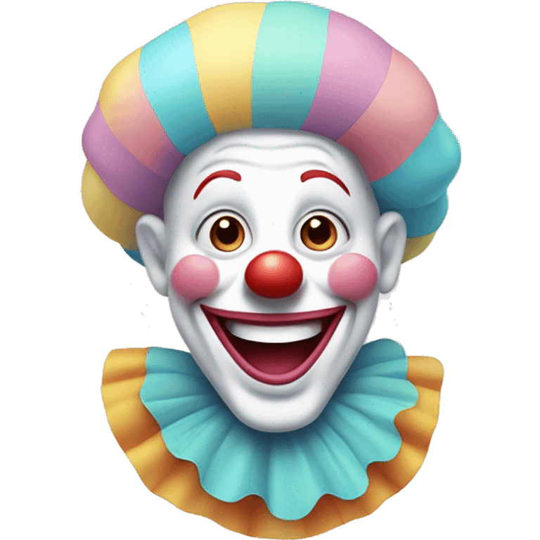 Cheerful clown in pastel colors. emoji