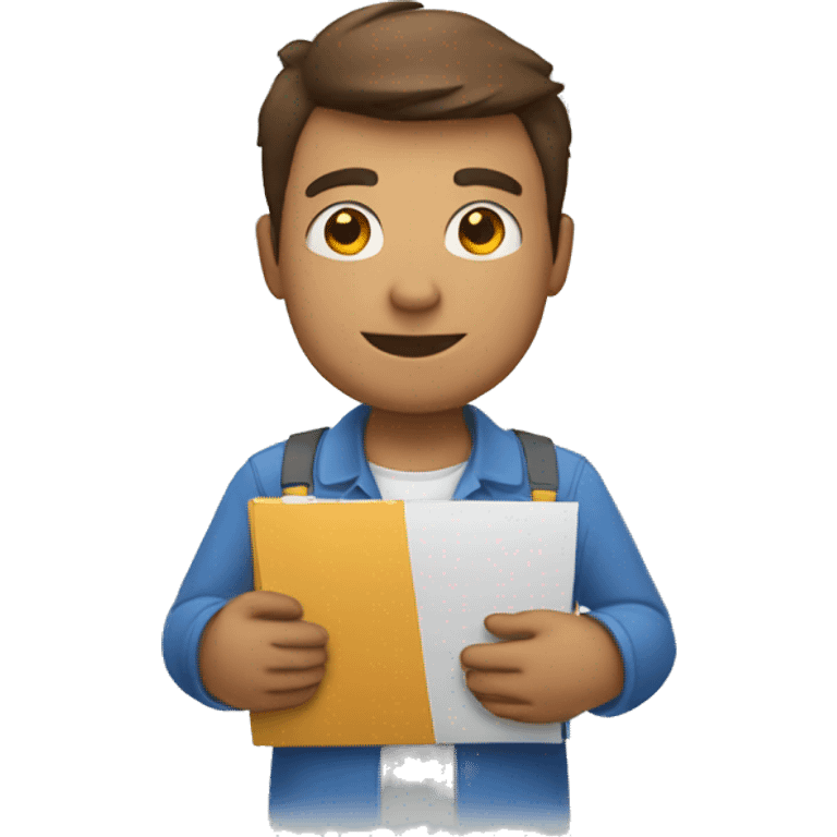 a man holding blueprints emoji