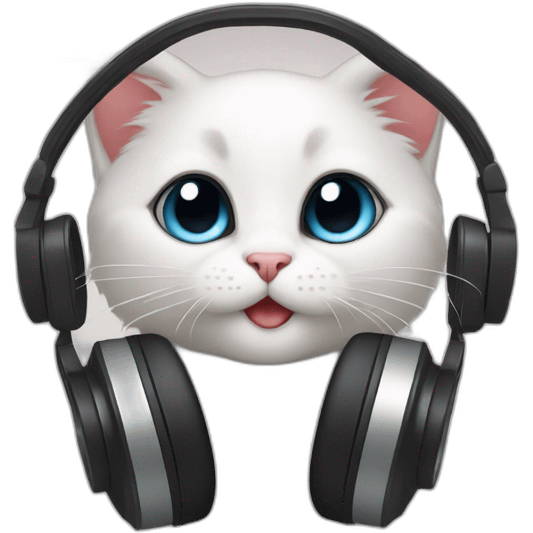 Kitten listening music emoji