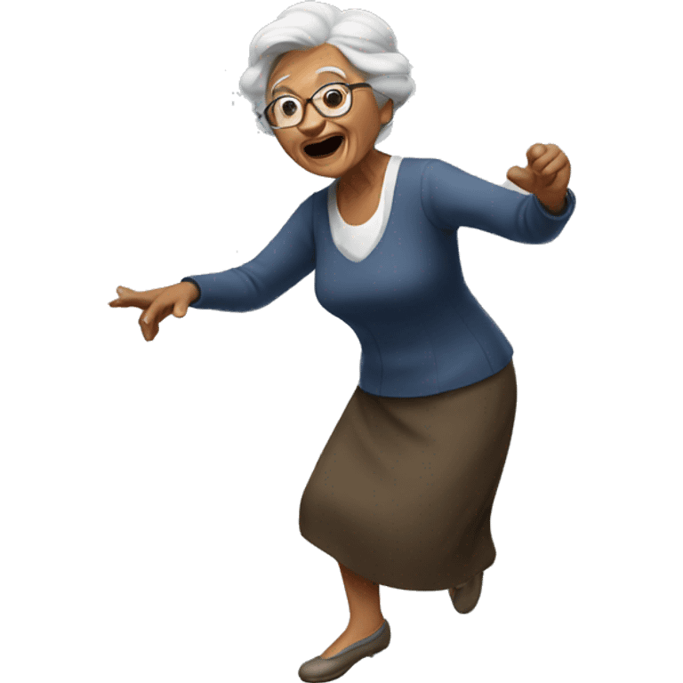 Old lady dancing emoji