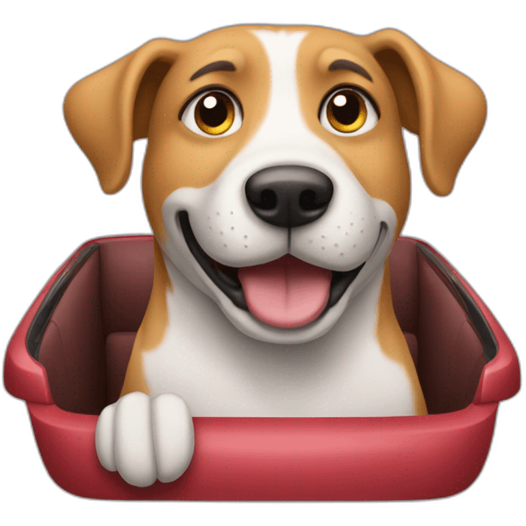 A dog in a car emoji