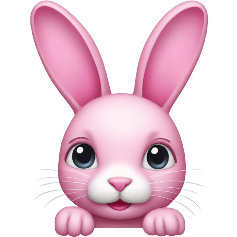 pink bunny with one ear down emoji