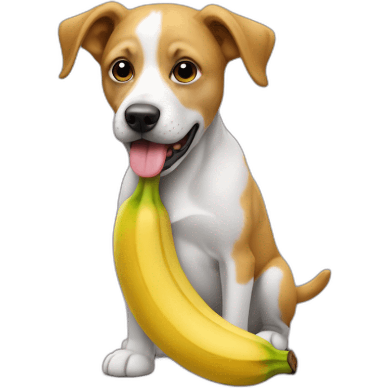 chien mange une banane emoji