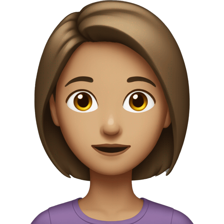 Girl with short brown hair emoji