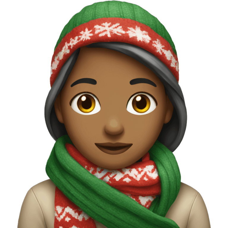 Girl in Christmas Scarf  emoji