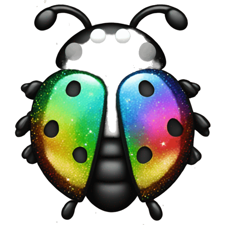 Glitter ladybug rainbow colored  emoji