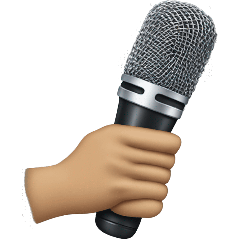 strong power hand holding a microphone up emoji