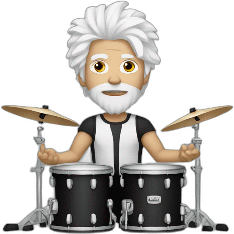 Drummer with white hair emoji