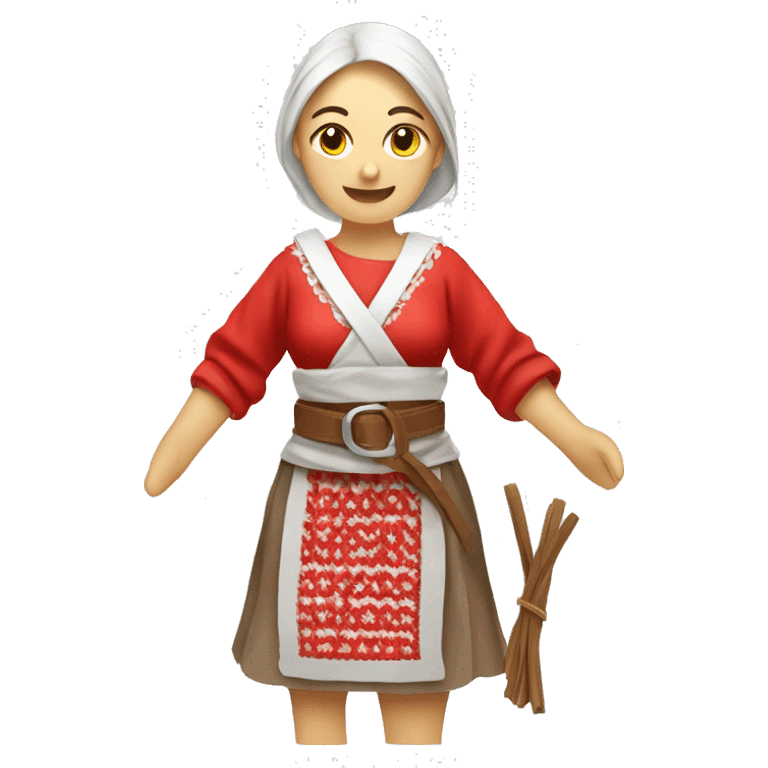 need a emoji, a women who has a 
belt is considered an excellent handiwork of folk weavers. It consists of two-color red-white patterned fabric emoji